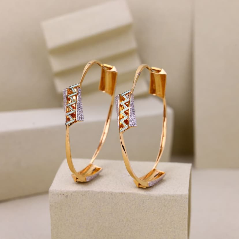 Art Deco Geometric Bangles 18KT