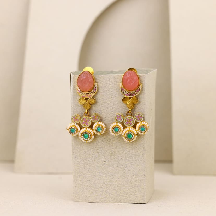 Zyra Meenakari Bloom Antique Tops 22KT