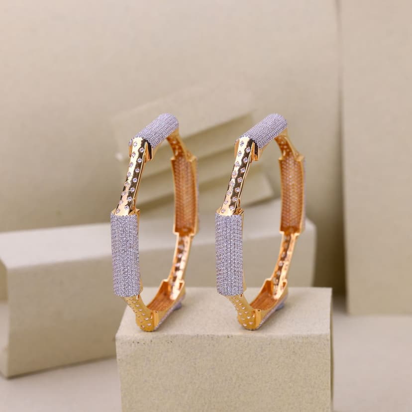 Aurora HexaGlow Hoop Bangles 18KT