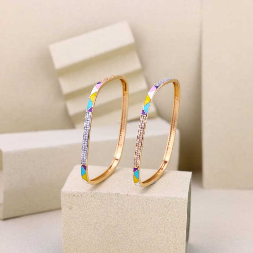 PrismÉlan Sleek Enamel Bangles 18KT