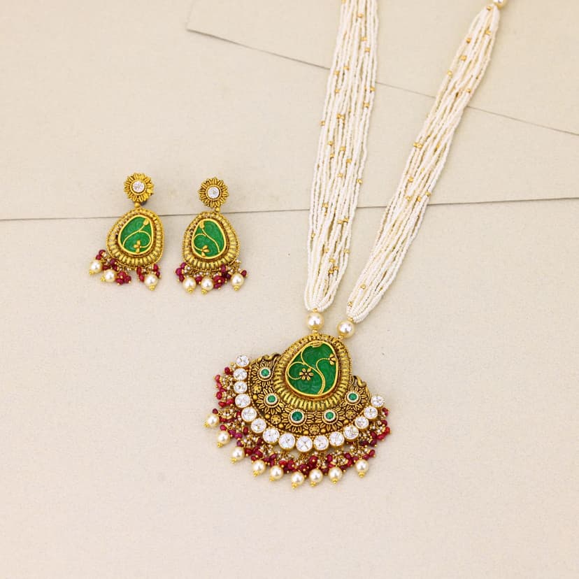 Verdant Saanjh Heirloom Chain Necklace 22KT
