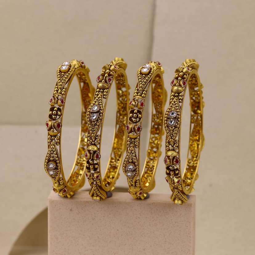 Sharanya Pratha Antique Bangles 22KT