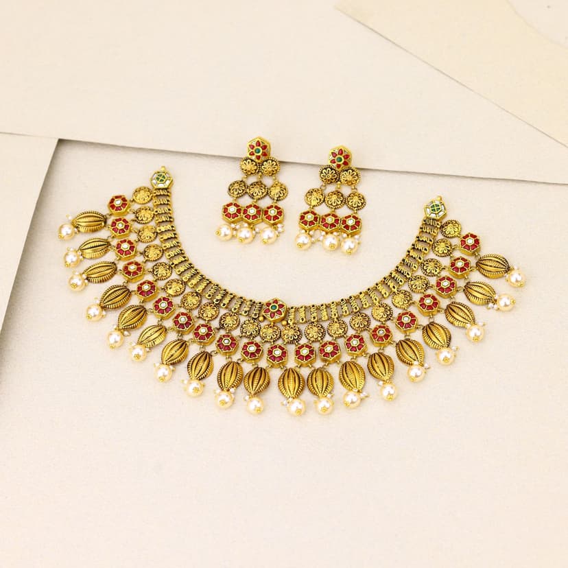 Svarnapallavi Kalāntara Antique Necklace 22KT