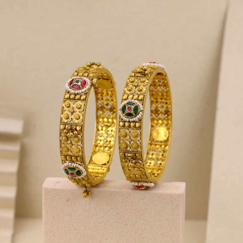 Kanakdhara Virasat Antique Bangles 22KT