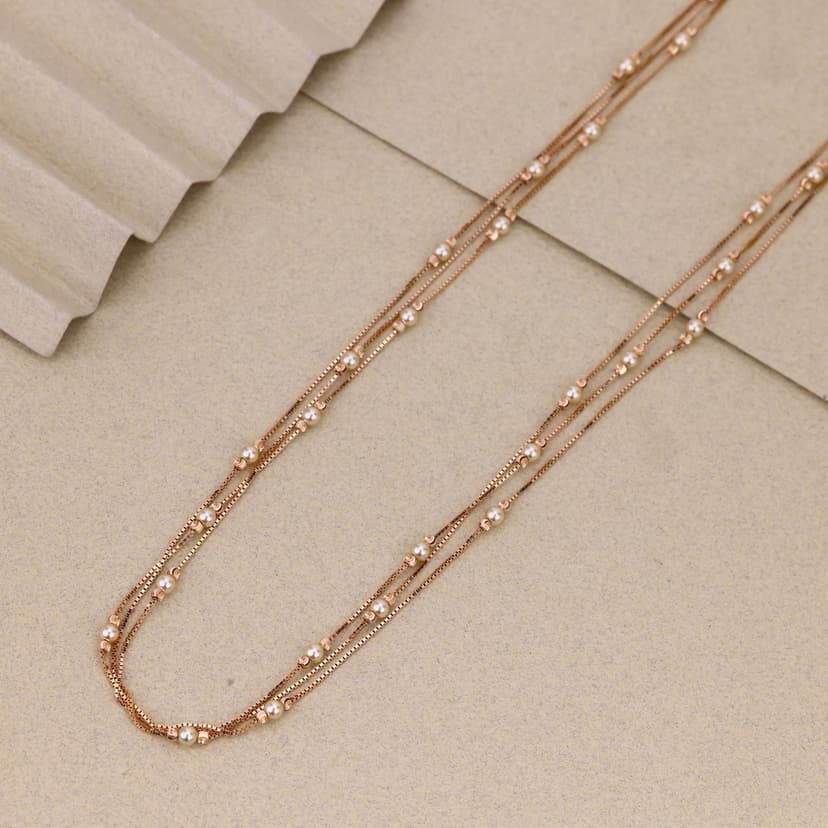 Elan de Perline Rose Chain 18KT