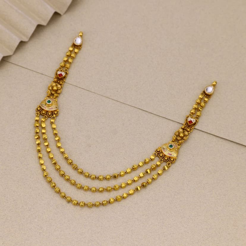 Kanthika Triven Antique Necklace 22KT