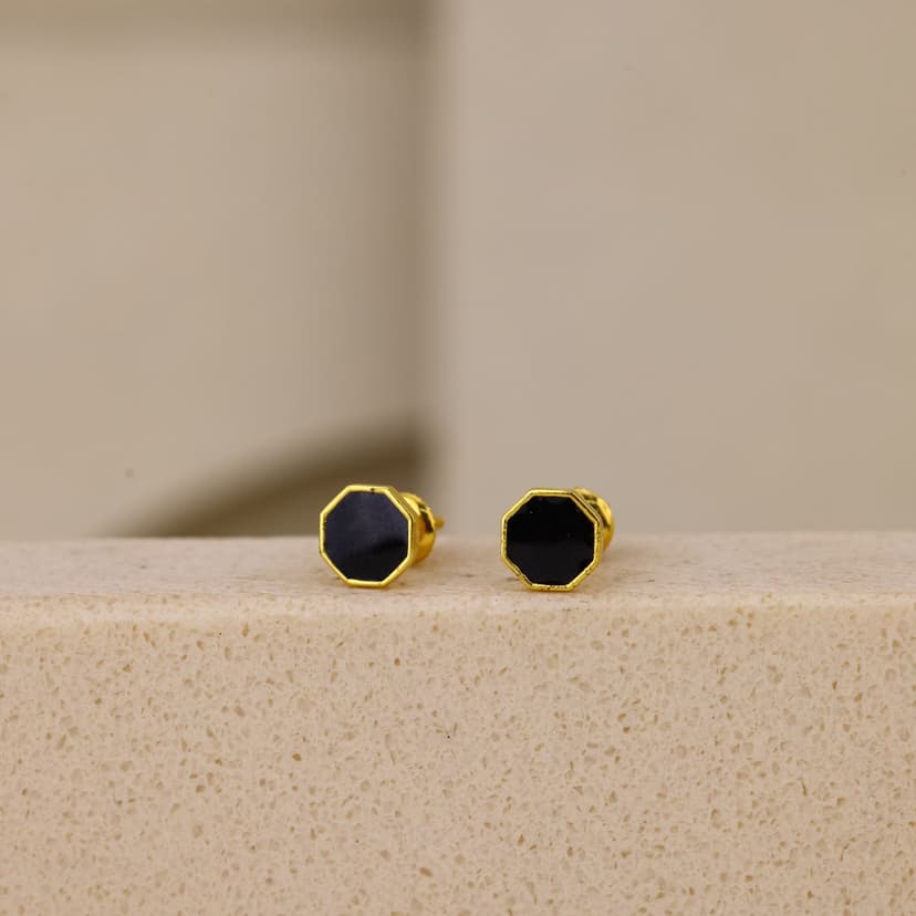 Calvren Noirfacet Studs 18KT