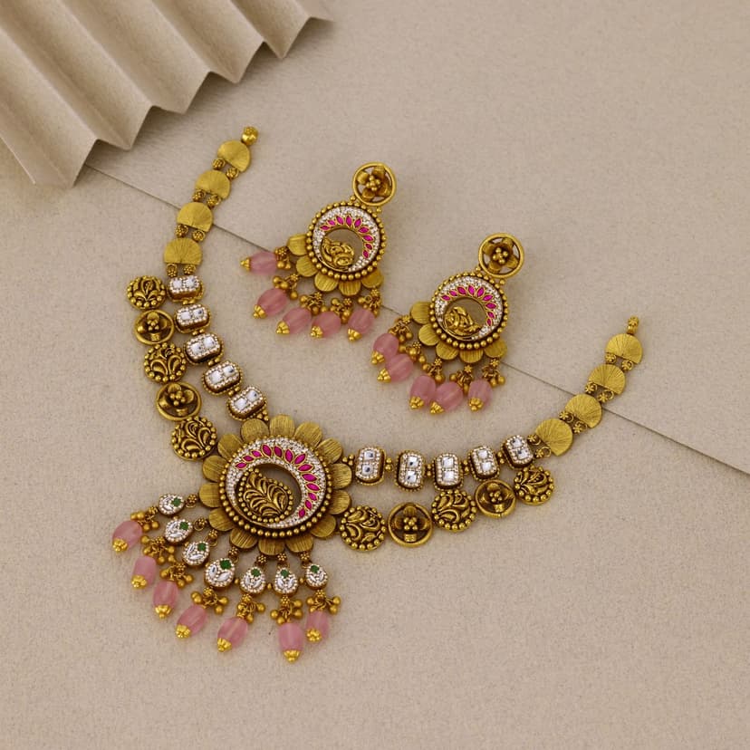 Mrinakriti Antique Necklace 22KT