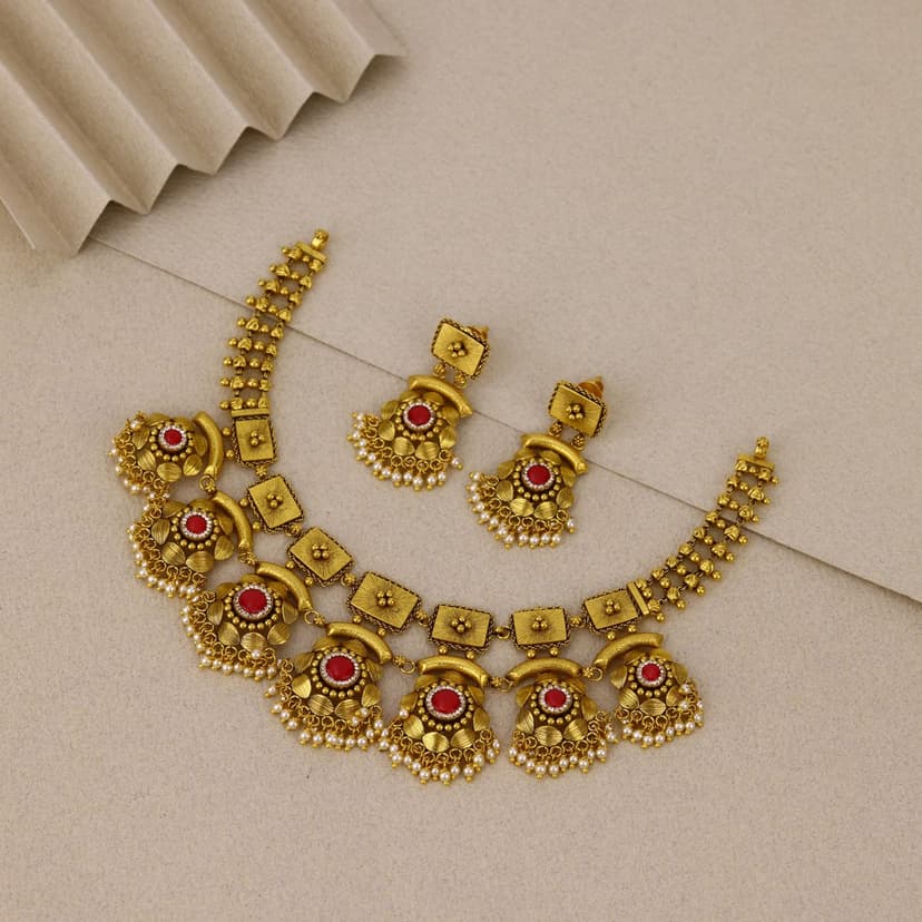 Rudramayi Antique Necklace 22KT