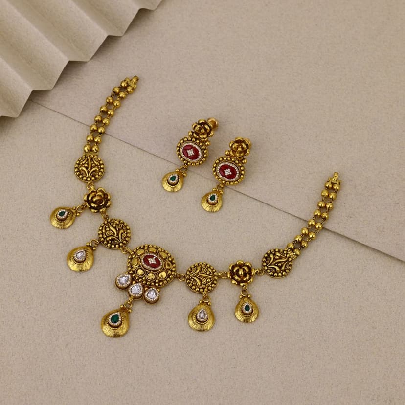Aaranyita Antique Necklace 22KT