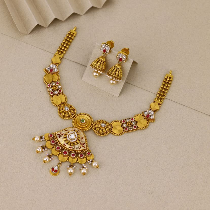 Kavyamrita Antique Necklace 22KT