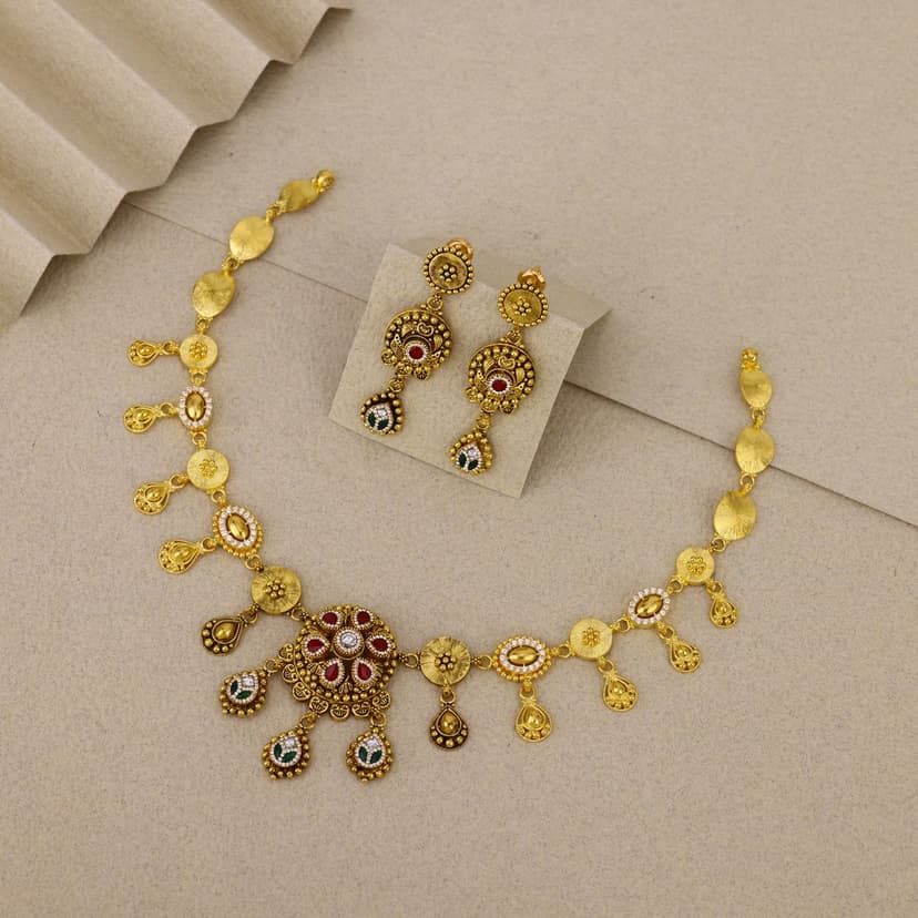 Vedaranya Antique Necklace 22KT