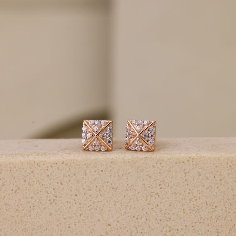Darsavelle Crossgrid Earrings 18KT