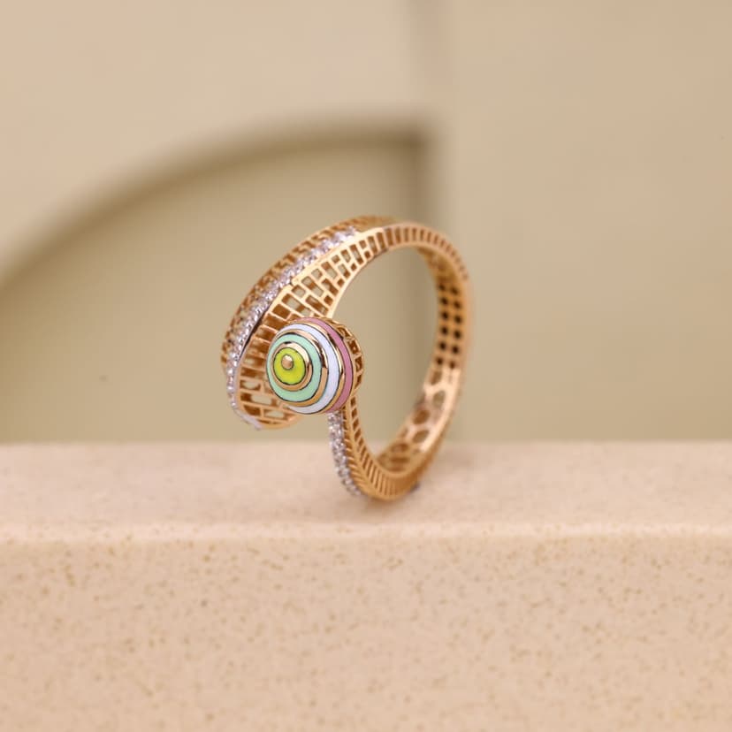 Aurelior Prism Halo Ring 18KT