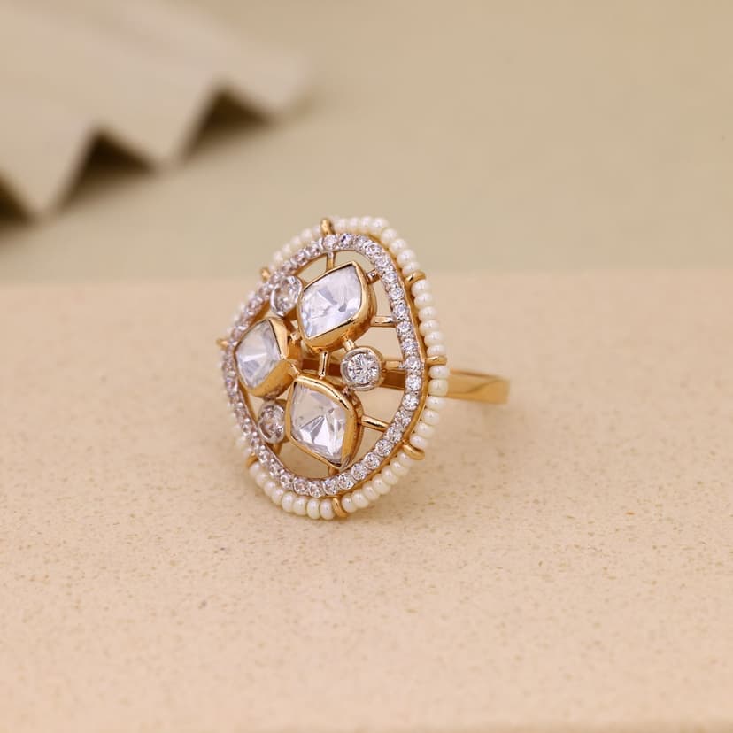 Aurevielle Monzara Halo Ring 18KT