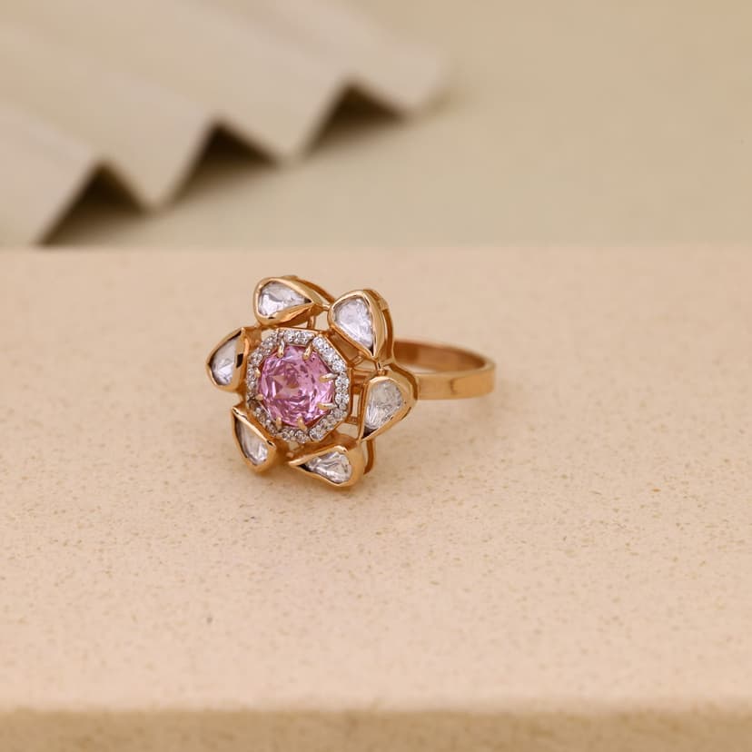 Monzélite Aureflora Ring 18KT