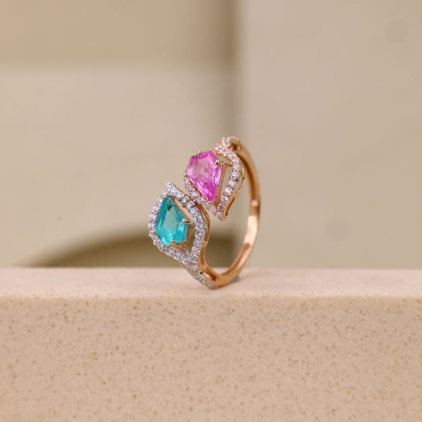 Zyverra Duet Halo Ring 18KT