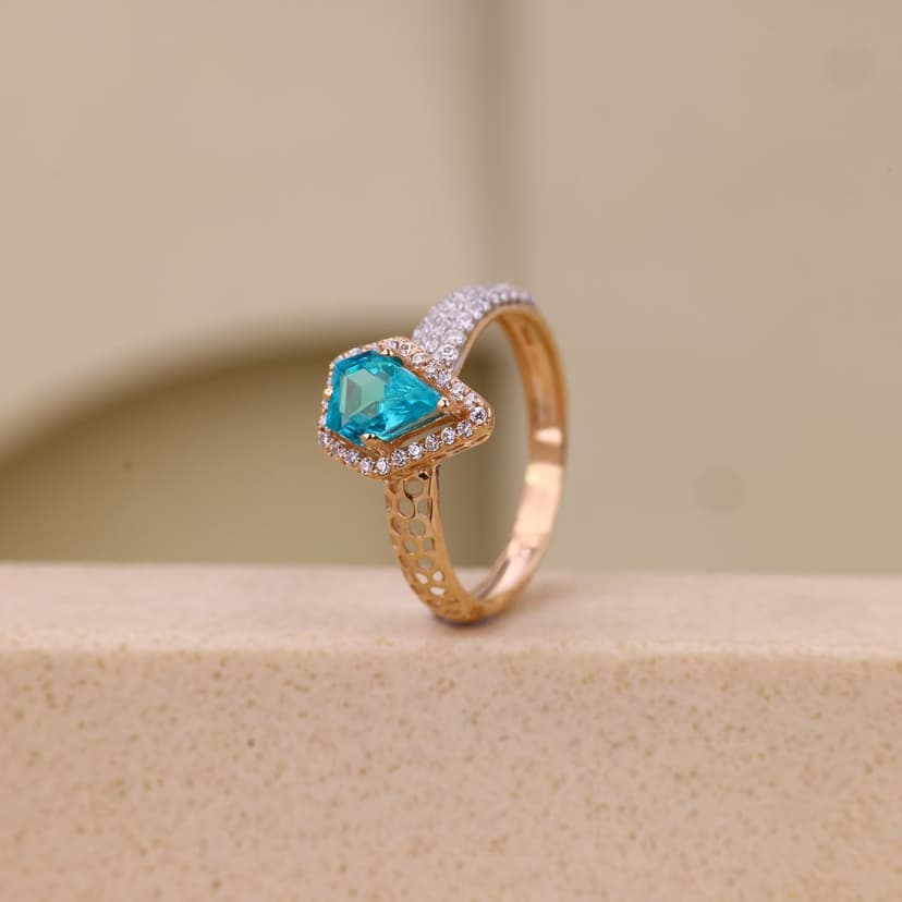 Zymerelle Azure Trillion Ring 18KT