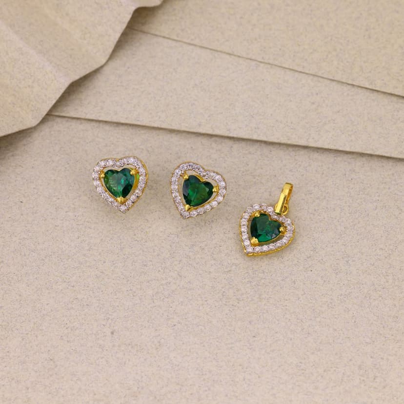 Verdelisse Amoura Heart Pendant Set 22KT