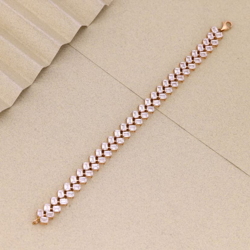 Zarelline Chevroné Radiance Tennis Bracelet 18KT