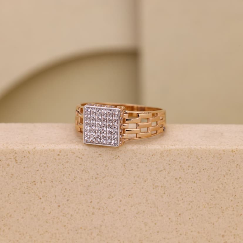 Aurivane Lattice Crest Ring 18KT
