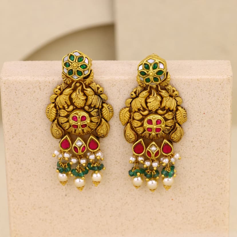 Gajkamal Ratnashri Antique Earrings 22KT