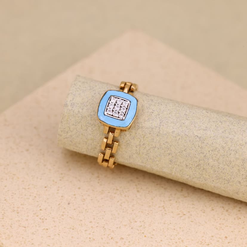 Caelune Azure Mosaic Ring 18KT
