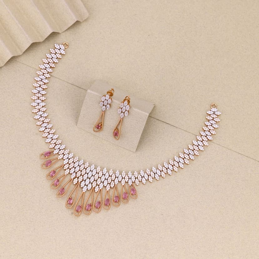 Aurethra Blush Cascade Necklace 18KT