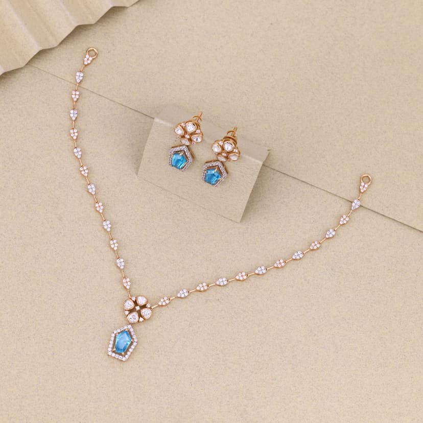 Aurevyn Azure Cascade Necklace 18KT