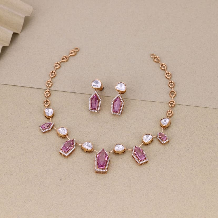 Blush Facet Reverie Necklace 18KT