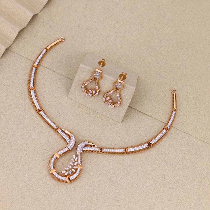 Aurelia Crest Cascade Necklace 18KT