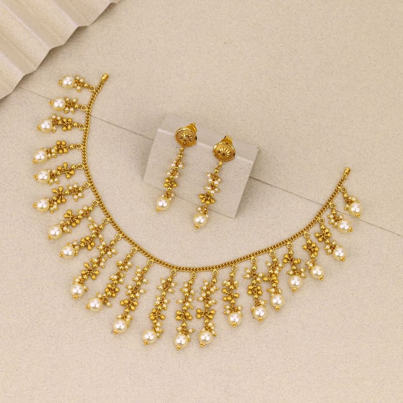 Svarnima Bandhai Antique Necklace 22KT