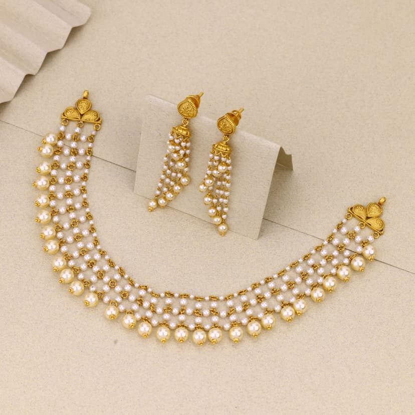 Muktarang Bandhai Antique Necklace 22KT