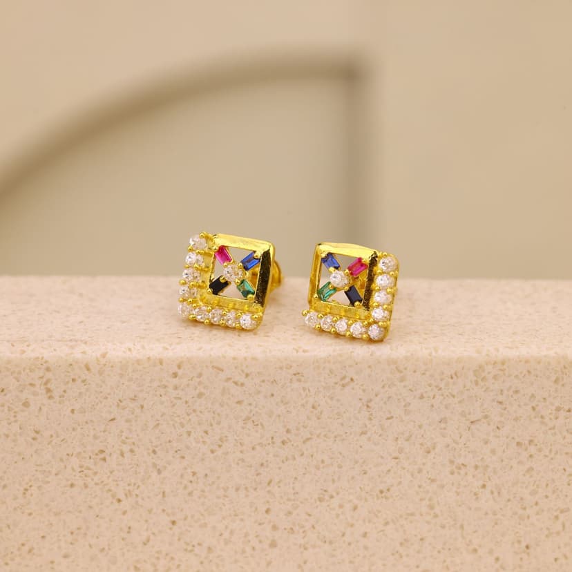 Auratrix Prism Frame Earrings 18KT