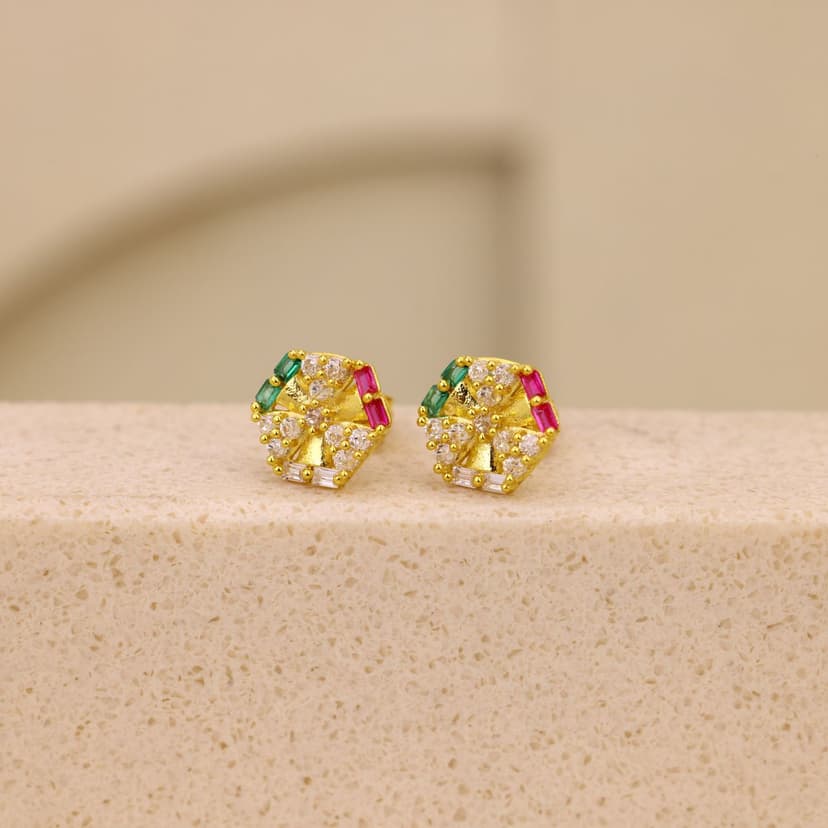 Aurexa Prism Crest Earrings 18KT