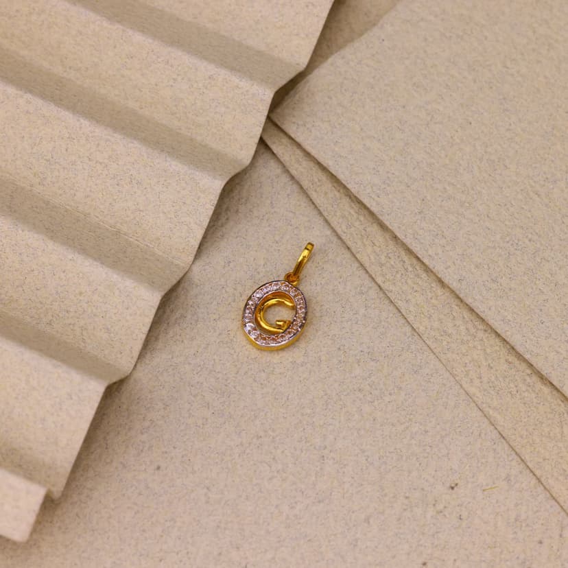 Aurielle Halo Script “G” Pendant 22KT