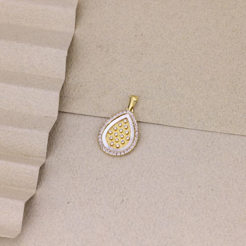 Svarnira MOP Teardrop Pendant 18KT
