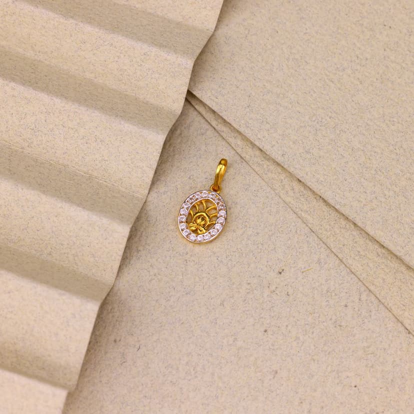 Surya Bloom Halo Pendant 22KT