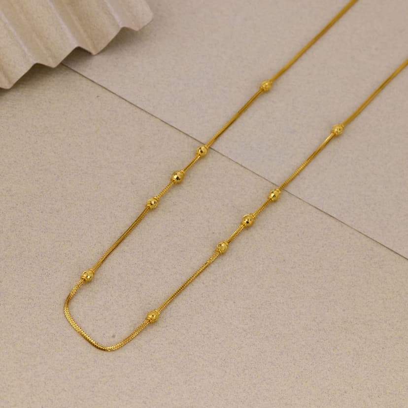 Swarna Mridula Bead Grace Ladies Chain 22KT