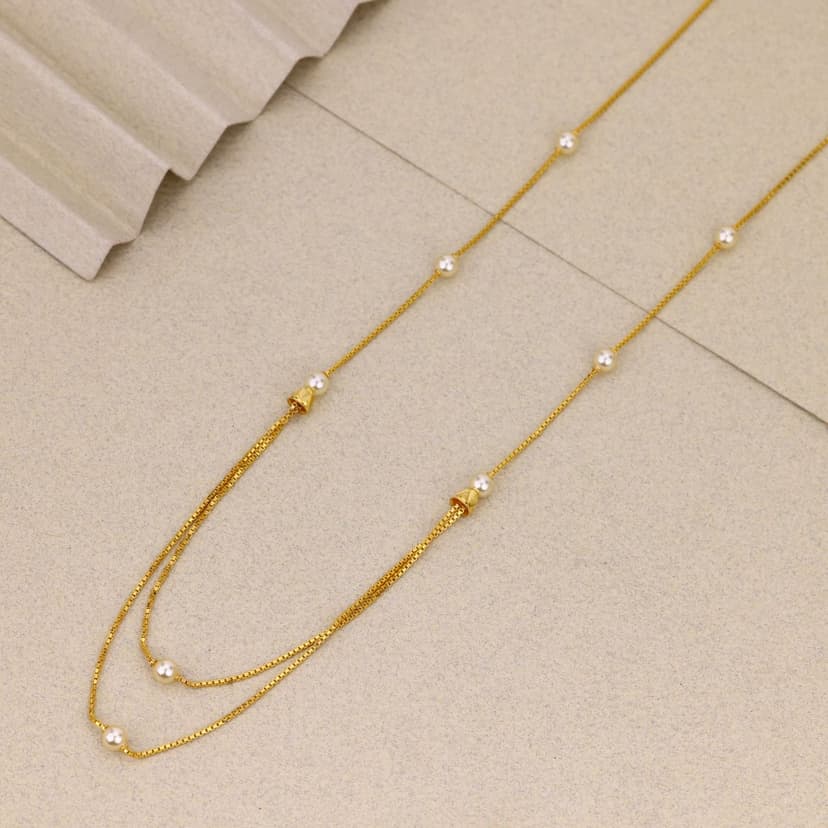 Kanaka Muktavali Drape Ladies Chain 22KT