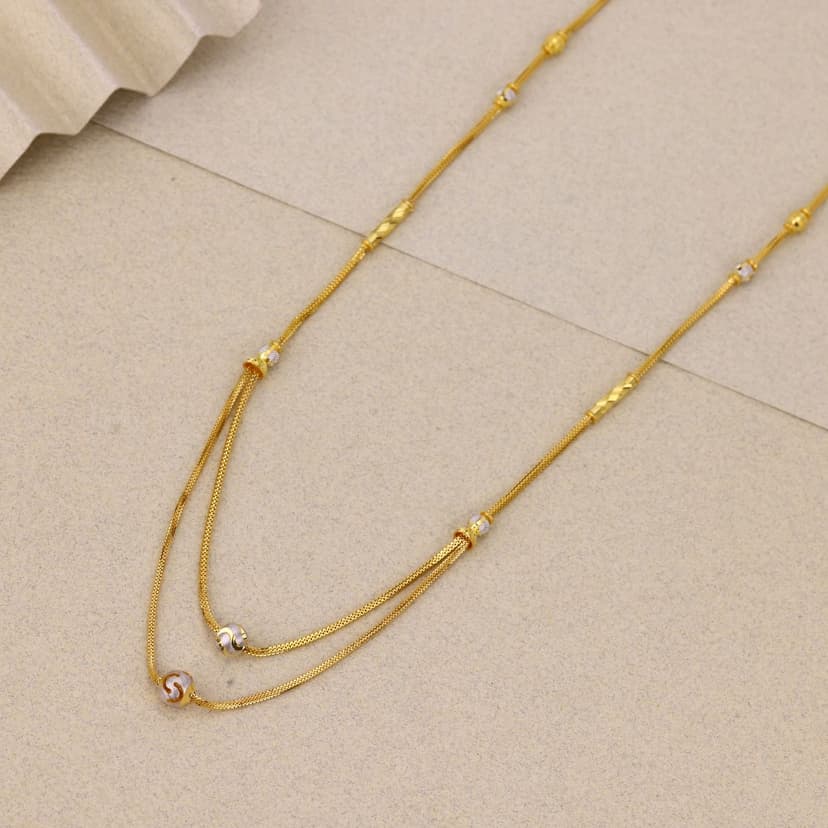 Velmora Twin Drape Ladies Chain 22KT