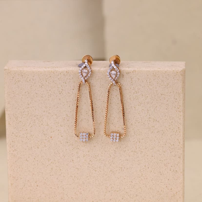 Roselle Prism Drop Earrings 18KT
