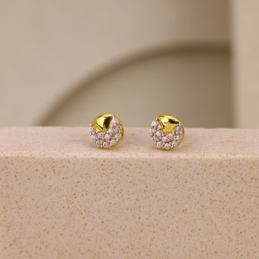 Aurelle Crescent Spark Earrings 18KT
