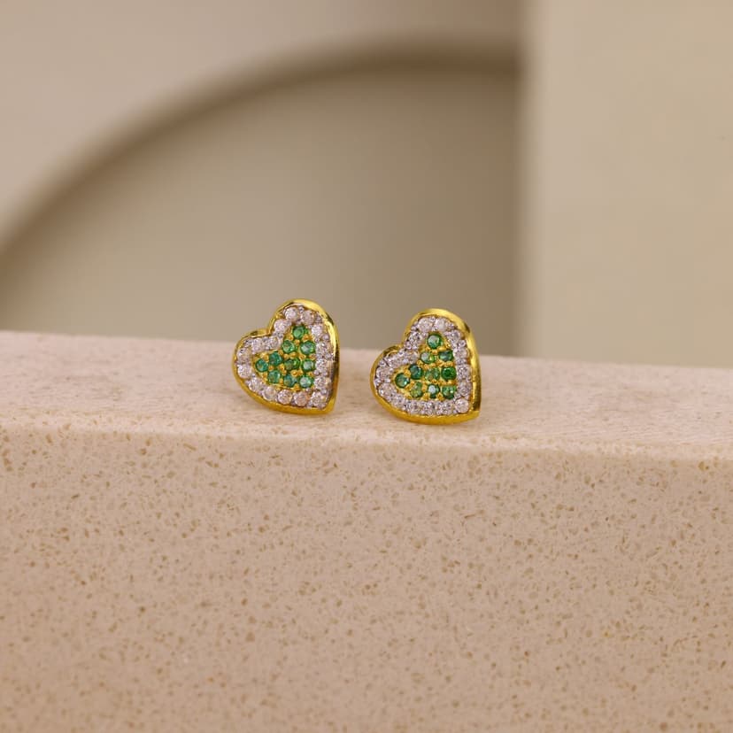 Emerelle Heart Glow Earrings 18KT