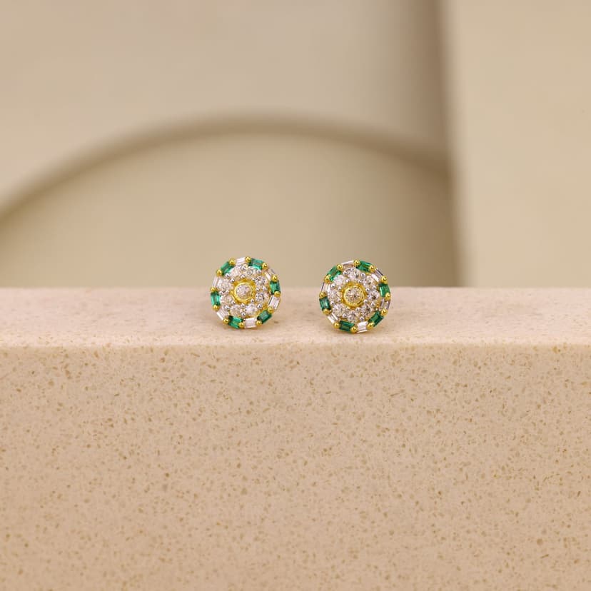 Celestara VerdeHalo Earrings 18KT