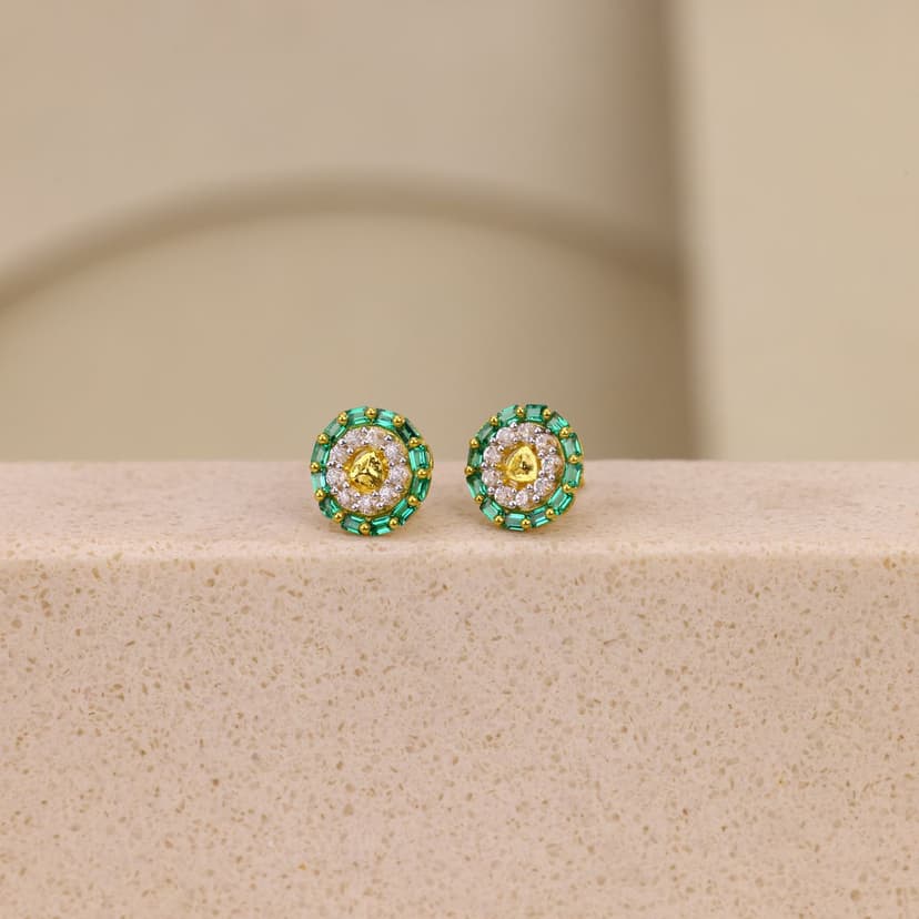 Aurelia Verde Halo Earrings 18KT