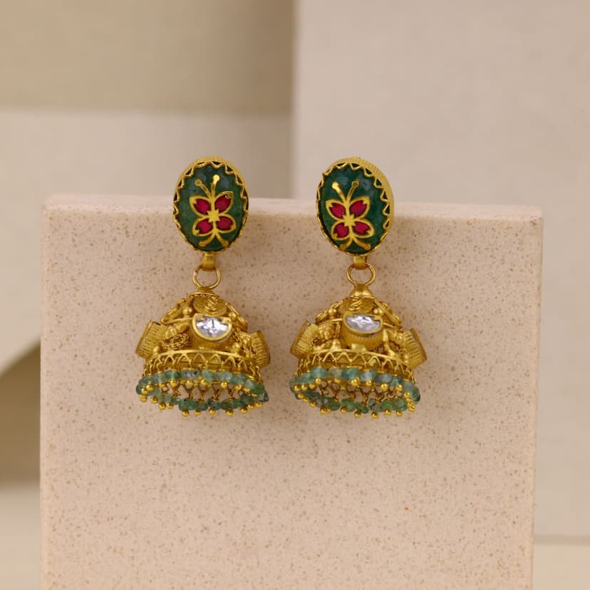 Rajpushpi Antique Earrings 22KT