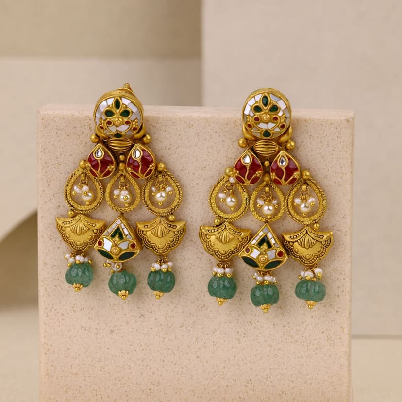 Rajshobha Antique Earrings 22KT