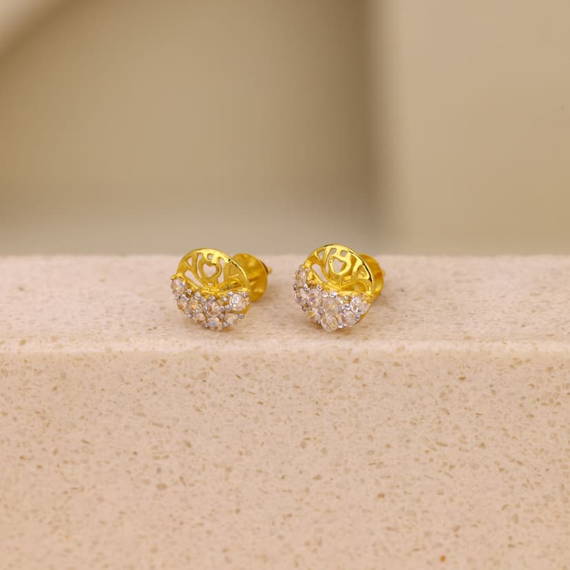 Aurielle Crest Cluster Earrings 18KT
