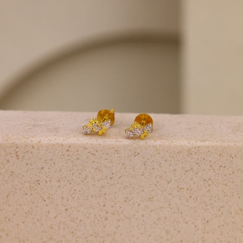 Zeritha Spark Curve Earrings 18KT